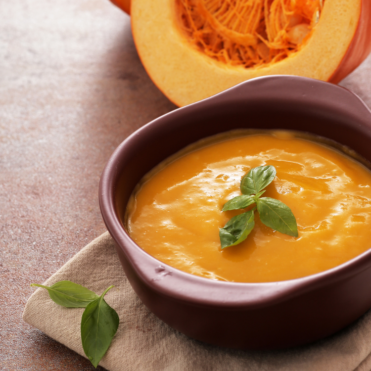 Puré de Abóbora com Frango Desfiado