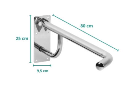 Soporte de inodoro articulado de acero inoxidable