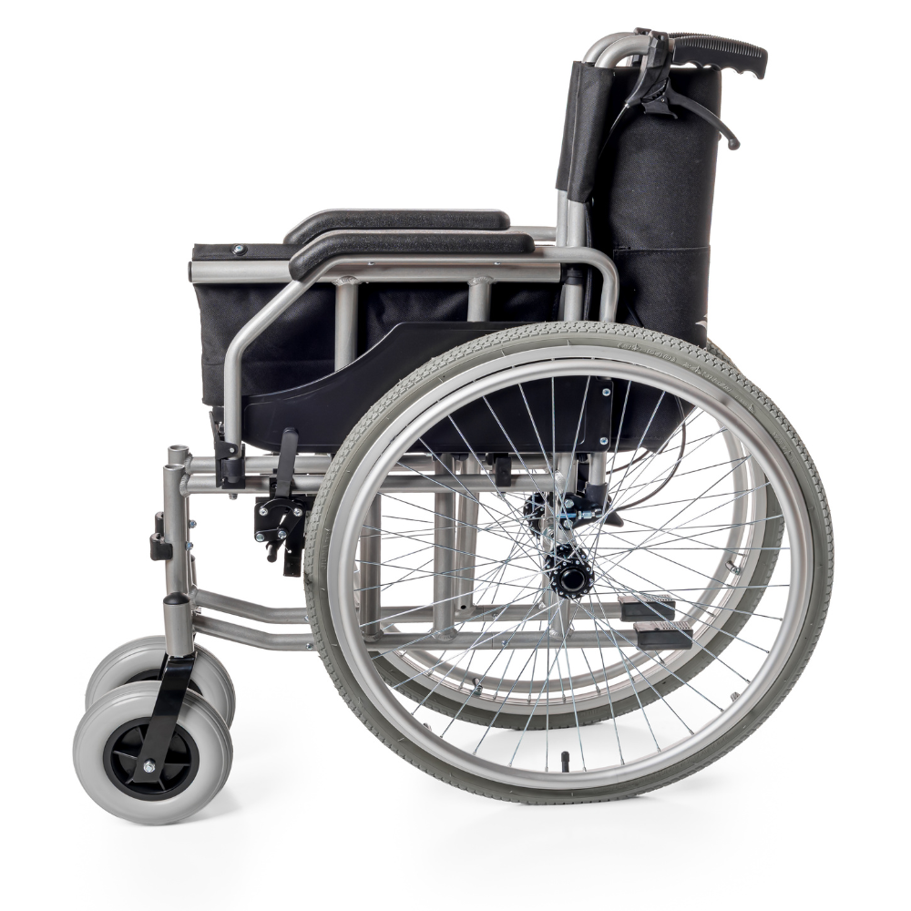 Silla de ruedas de aluminio con freno para cuidador YK9063F