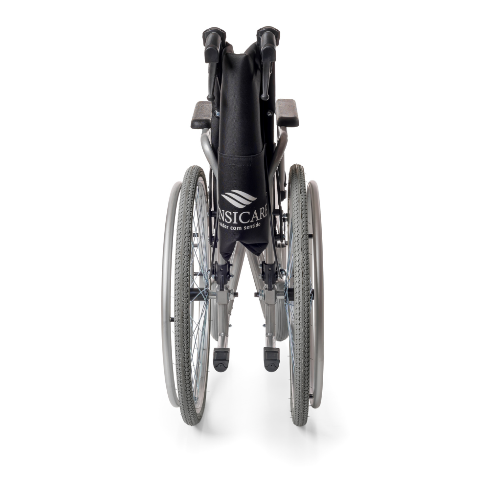 Silla de ruedas de aluminio con freno para cuidador YK9063F