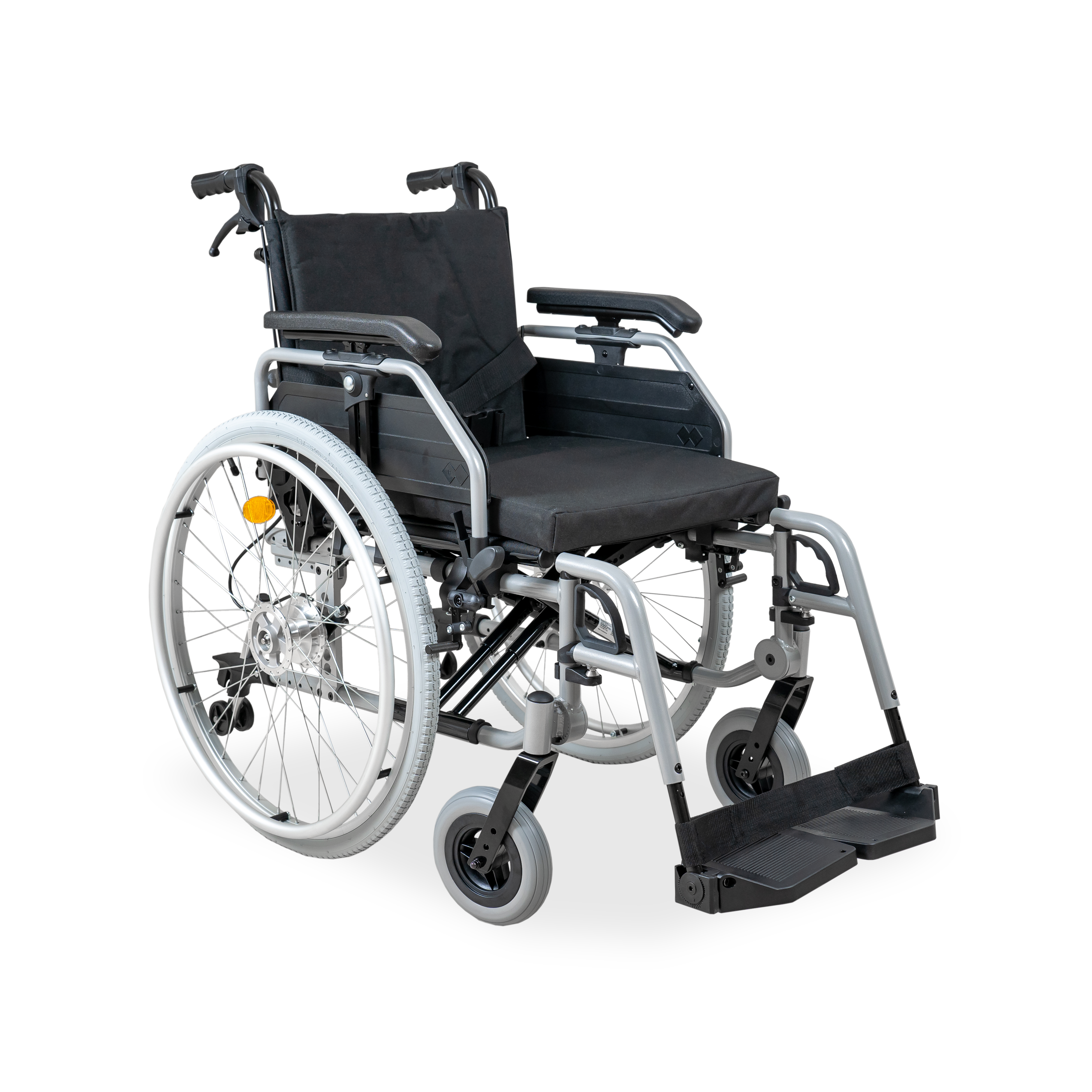 Silla de ruedas de aluminio con freno para cuidador UN2014