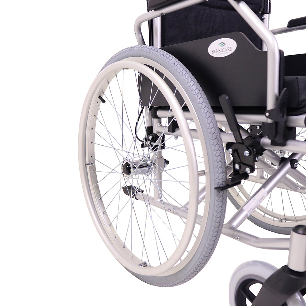 Silla de ruedas de aluminio con freno para cuidador YK9063F