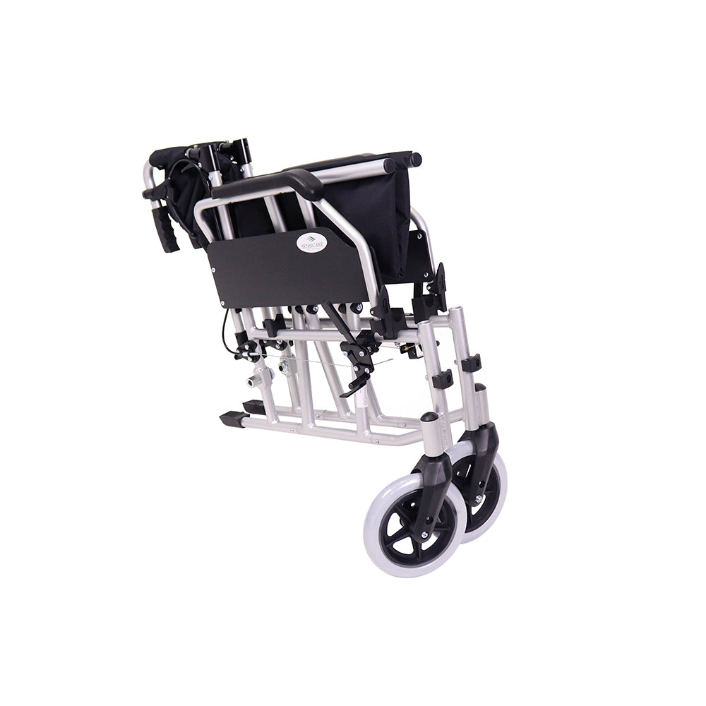 Silla de ruedas de aluminio con freno para cuidador YK9063F