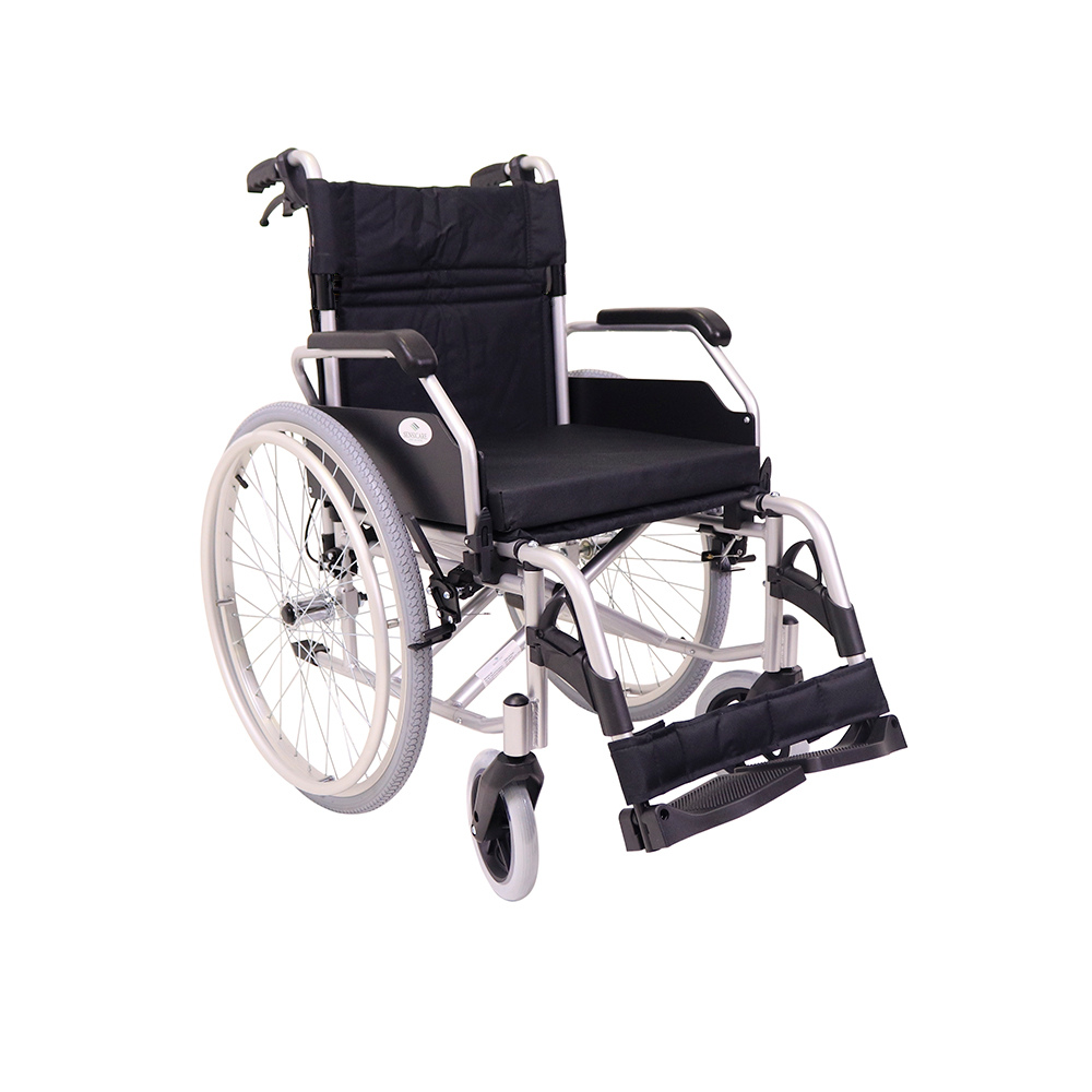 Silla de ruedas de aluminio con freno para cuidador YK9063F