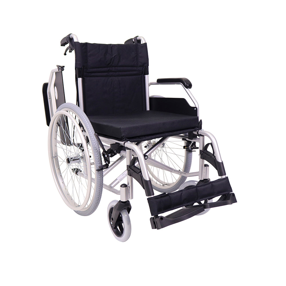 Silla de ruedas de aluminio con freno para cuidador YK9063F