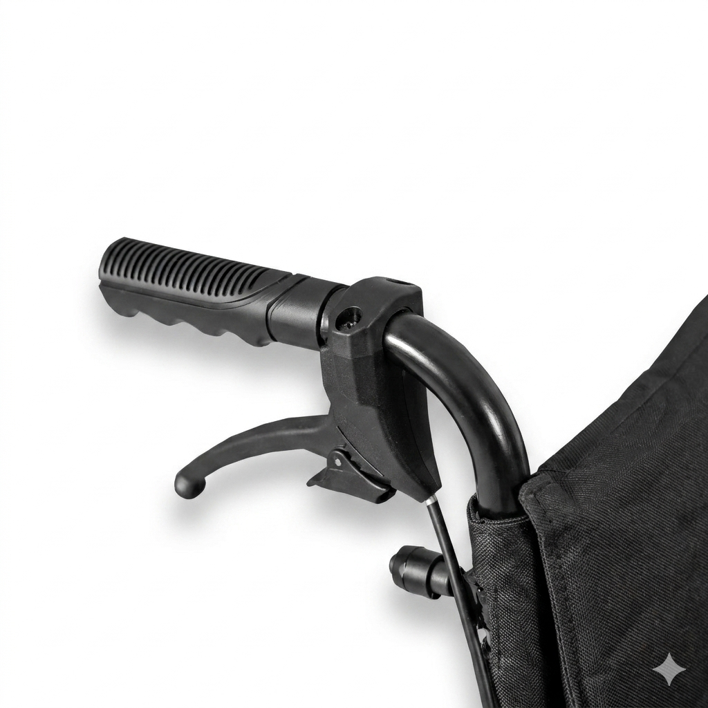 Silla de ruedas de aluminio con freno para cuidador UN2014