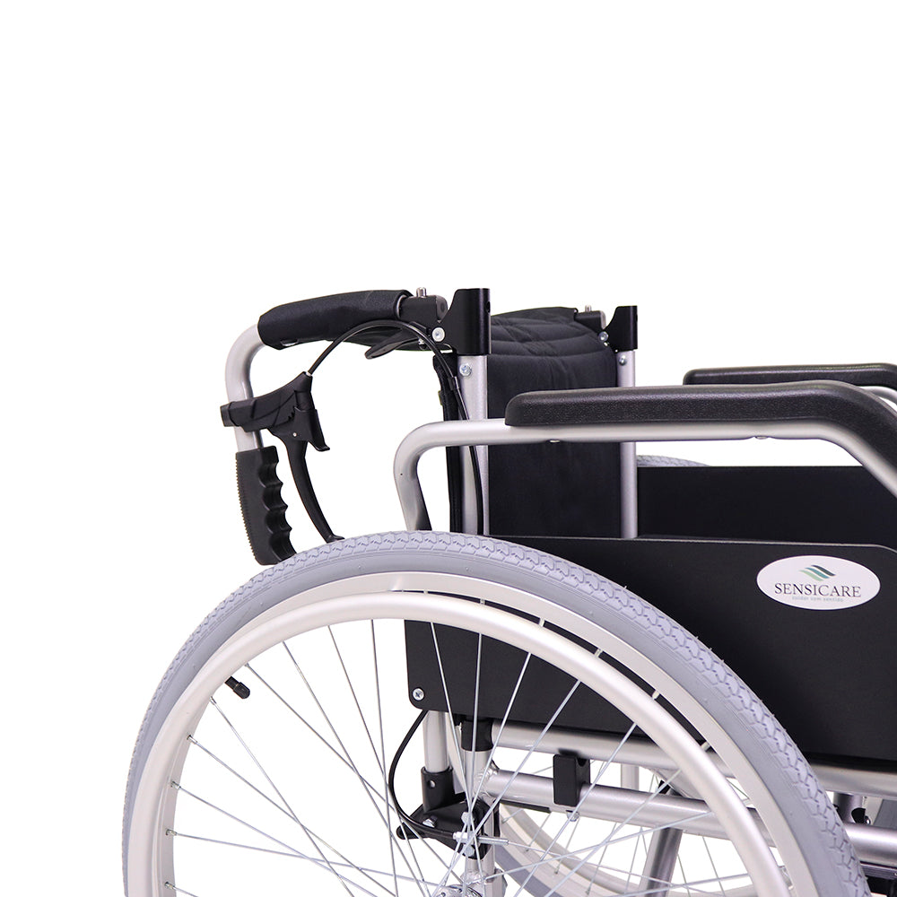 Silla de ruedas de aluminio con freno para cuidador YK9063F