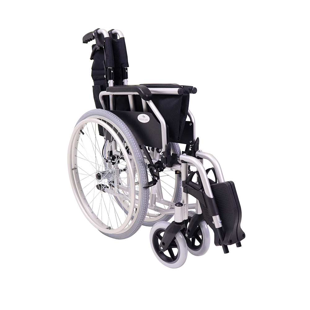 Silla de ruedas de aluminio con freno para cuidador YK9063F