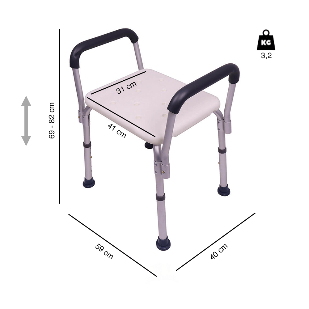 Banqueta de baño con reposabrazos UN7010